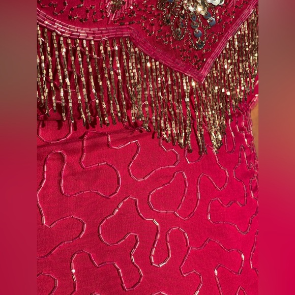 Vintage Pink Sequin dress with silver beads and embellishments - Picture 4 of 4
